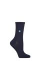 Ladies 1 Pair Burlington York Organic Cotton Ribbed Socks - Navy