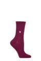 Ladies 1 Pair Burlington York Organic Cotton Ribbed Socks - Burgundy