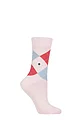 Women's 1 Pair Burlington Queen Argyle Cotton Socks - Orchid