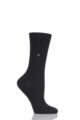 Ladies 1 Pair Burlington Lady Plain Cotton Socks - Black