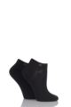Ladies 2 Pair Burlington Everyday Cotton Trainer Socks - Black