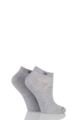 Ladies 2 Pair Burlington Everyday Cotton Trainer Socks - Grey