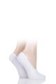 Ladies 2 Pair Burlington Everyday Invisible Cotton Shoe Liners - White