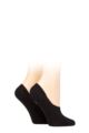 Women's 2 Pair Burlington Everyday Anti-Slip Heel Invisible Shoe Liners - Black