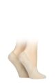 Ladies 2 Pair Burlington Everyday Anti-Slip Heel Invisible Shoe Liners - Beige