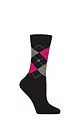 Women's 1 Pair Burlington Marylebone Argyle Wool Socks - Black / Pink