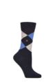 Women's 1 Pair Burlington Marylebone Argyle Wool Socks - Navy