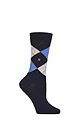Women's 1 Pair Burlington Marylebone Argyle Wool Socks - Navy