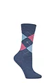 Women's 1 Pair Burlington Marylebone Argyle Wool Socks - Denim / Pink
