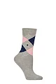 Women's 1 Pair Burlington Covent Garden Cotton Argyle Socks - Concrete Melange