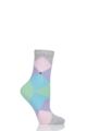 Ladies 1 Pair Burlington Bonnie Cotton All Over Blend Argyle Socks - Grey