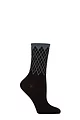 Women's 1 Pair Burlington Mayfair Cotton Argyle Topped Socks - Black