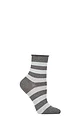Women's 1 Pair Burlington Aberdeen Viscose Striped Socks - Grey