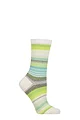 Women's 1 Pair Burlington Stripe Cotton Socks - White