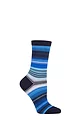 Women's 1 Pair Burlington Stripe Cotton Socks - Navy