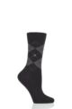 Women's 1 Pair Burlington Marylebone Lurex Virgin Wool Socks - Black