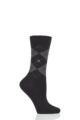 Ladies 1 Pair Burlington Marylebone Lurex Virgin Wool Socks - Black