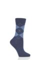 Ladies 1 Pair Burlington Marylebone Lurex Virgin Wool Socks - Denim