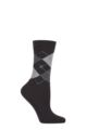 Ladies 1 Pair Burlington Covent Garden Cotton Argyle Socks - Black