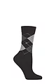 Women's 1 Pair Burlington Covent Garden Cotton Argyle Socks - Black