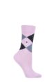 Ladies 1 Pair Burlington Covent Garden Cotton Argyle Socks - Pink