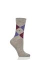 Ladies 1 Pair Burlington Marylebone Melange Virgin Wool Socks - Grey Mix