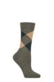 Women's 1 Pair Burlington Marylebone Melange Virgin Wool Socks - Manganese Blue
