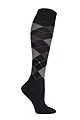 Women's 1 Pair Burlington Whitby Extra Soft Argyle Knee High Socks - Black / Grey / Light Grey