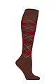 Women's 1 Pair Burlington Whitby Extra Soft Argyle Knee High Socks - Hazelnut