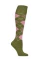 Women's 1 Pair Burlington Whitby Extra Soft Argyle Knee High Socks - Oxygrun