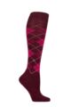 Women's 1 Pair Burlington Whitby Extra Soft Argyle Knee High Socks - Phlox