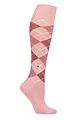 Women's 1 Pair Burlington Whitby Extra Soft Argyle Knee High Socks - Pink