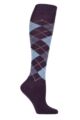 Women's 1 Pair Burlington Whitby Extra Soft Argyle Knee High Socks - Navy Blues