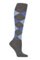 Women's 1 Pair Burlington Marylebone Argyle Wool Knee High Socks - Dark Grey