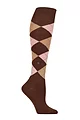 Women's 1 Pair Burlington Marylebone Argyle Wool Knee High Socks - Hazelnut