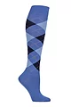 Women's 1 Pair Burlington Marylebone Argyle Wool Knee High Socks - River Blue