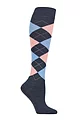 Women's 1 Pair Burlington Marylebone Argyle Wool Knee High Socks - Dark Blue Melange