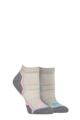 Mens and Ladies 2 Pair 1000 Mile Run Anklet Socks - Silver Grey Ladies