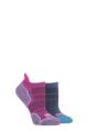 Mens and Ladies 2 Pair 1000 Mile Run Anklet Socks - Hot Pink