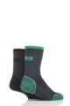 Mens and Ladies 2 Pair 1000 Mile Single Layer Walking Socks - Emerald/Charcoal