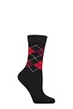 Women's 1 Pair Burlington Whitby Extra Soft Argyle Socks - Navy / Red