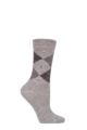 Women's 1 Pair Burlington Whitby Extra Soft Argyle Socks - Brown