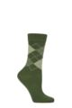 Women's 1 Pair Burlington Whitby Extra Soft Argyle Socks - Green