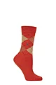 Women's 1 Pair Burlington Whitby Extra Soft Argyle Socks - Orange