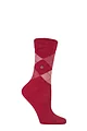 Women's 1 Pair Burlington Whitby Extra Soft Argyle Socks - Vermillion Red