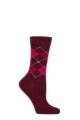 Women's 1 Pair Burlington Whitby Extra Soft Argyle Socks - Phlox