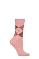Women's 1 Pair Burlington Whitby Extra Soft Argyle Socks - Pinks
