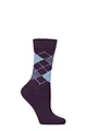 Women's 1 Pair Burlington Whitby Extra Soft Argyle Socks - Purple