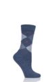 Women's 1 Pair Burlington Whitby Extra Soft Argyle Socks - Blues