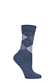 Women's 1 Pair Burlington Whitby Extra Soft Argyle Socks - Blues